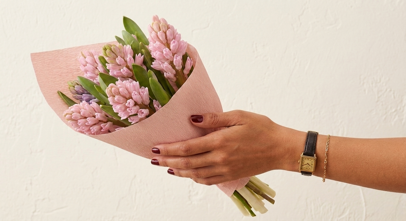 Blushing Hyacinth Bud Bouquet - Image 2